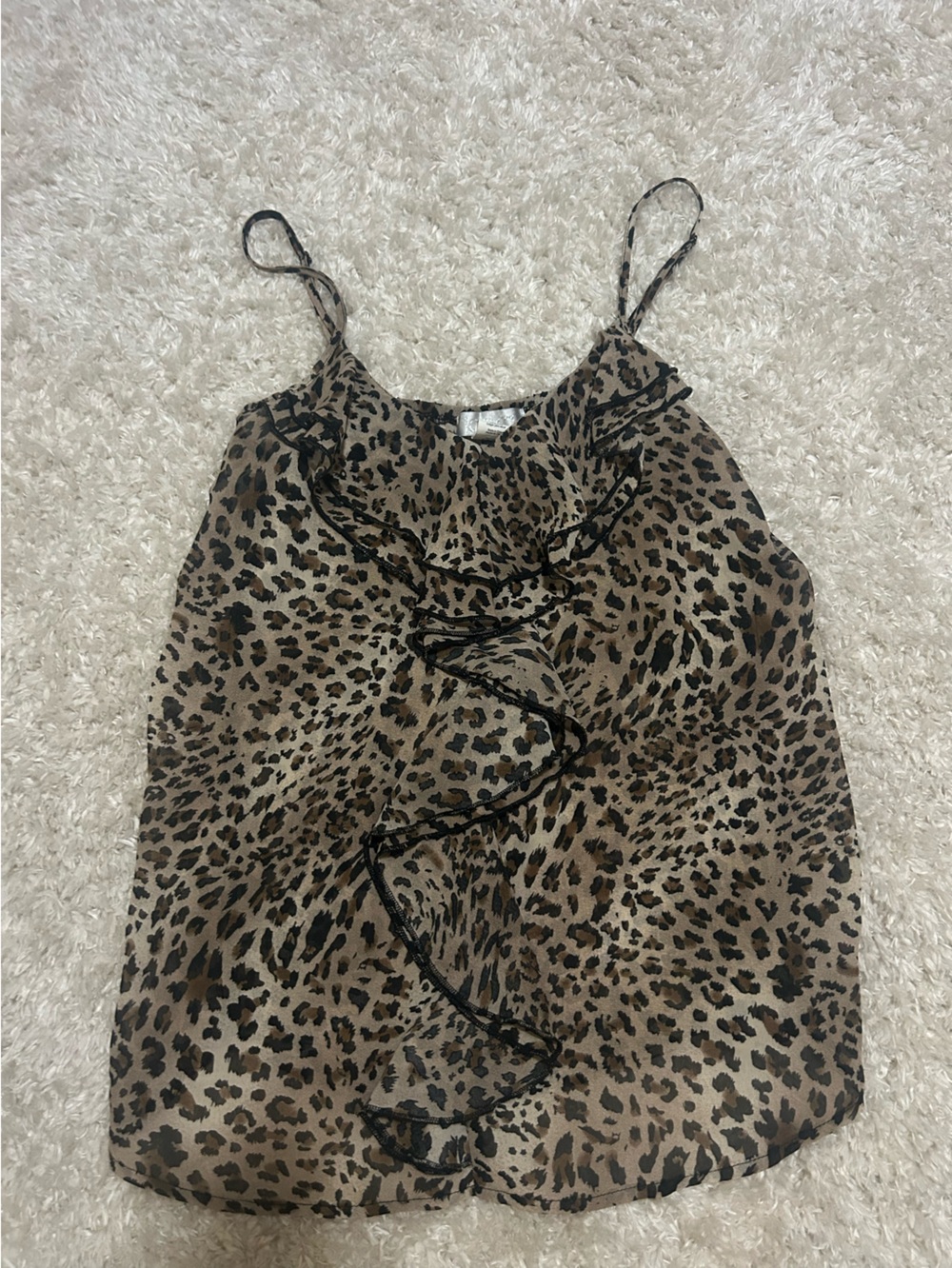 vintage leopard print camisole cami top size l fits like m🐆